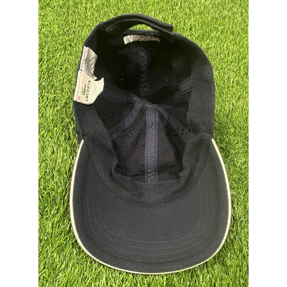 LACOSTE Logo Gator Crocodile Hat Cap Navy Blue Adjustable 00 - Picture 6 of 10